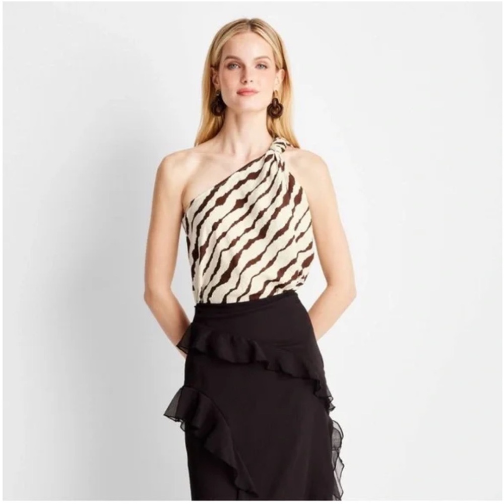 NWT Women's One Shoulder Knot Top Future Collective with Jenee Naylor XXS